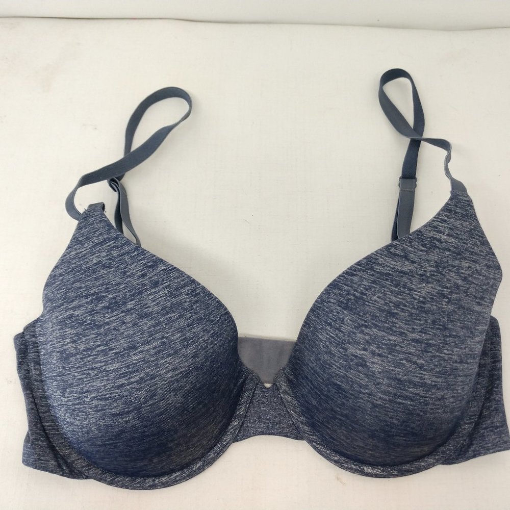Victoria's Secret 32D Blue Heather Uplift Semi Demi Padded shirt Bra